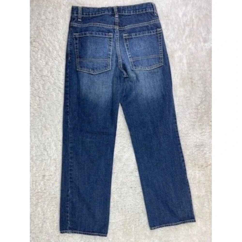 Old Navy Boys Size 16 Jeans Straight Dark Wash Cotton Adjustable
